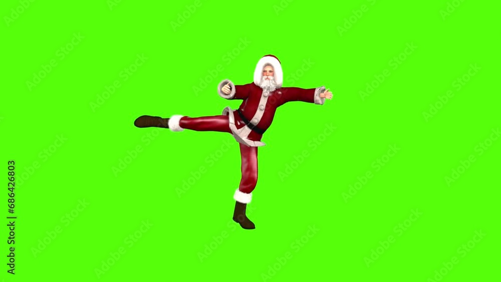 Santa Claus Ballet Dance Green Screen Animation Seamless Loop Santa Claus Ballet Dance Green Screen Animation Seamless Loop