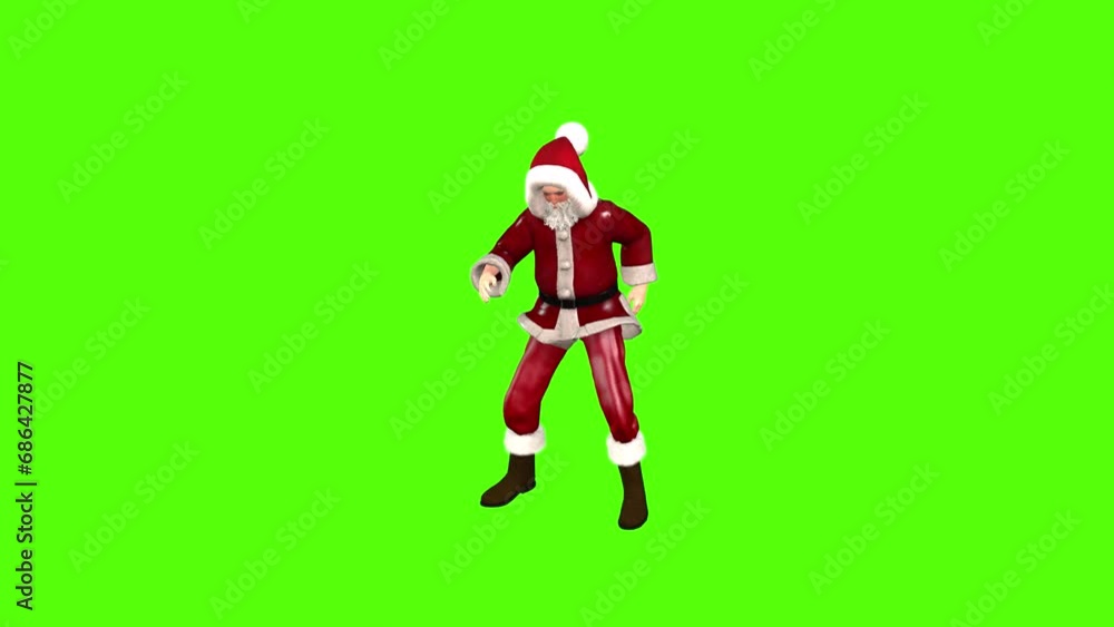 Santa Claus Dance Green Screen Animation Seamless Loop Santa Claus Dance Green Screen Animation Seamless Loop