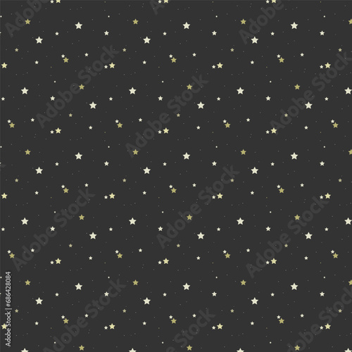 starry night sky flat vector pattern 