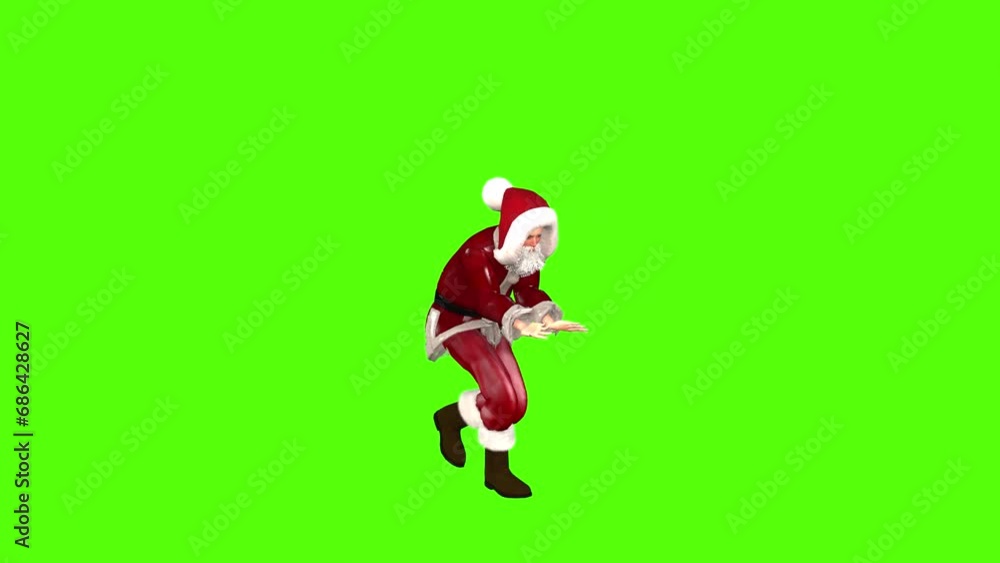 Santa Claus Jazz Dance Green Screen Animation Seamless Loop Santa Claus Jazz Dance Green Screen Animation Seamless Loop