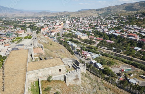 Rabati Castle, a medieval castle complex in Akhaltsikhe, Georgia, was largely reconstructed in modern times