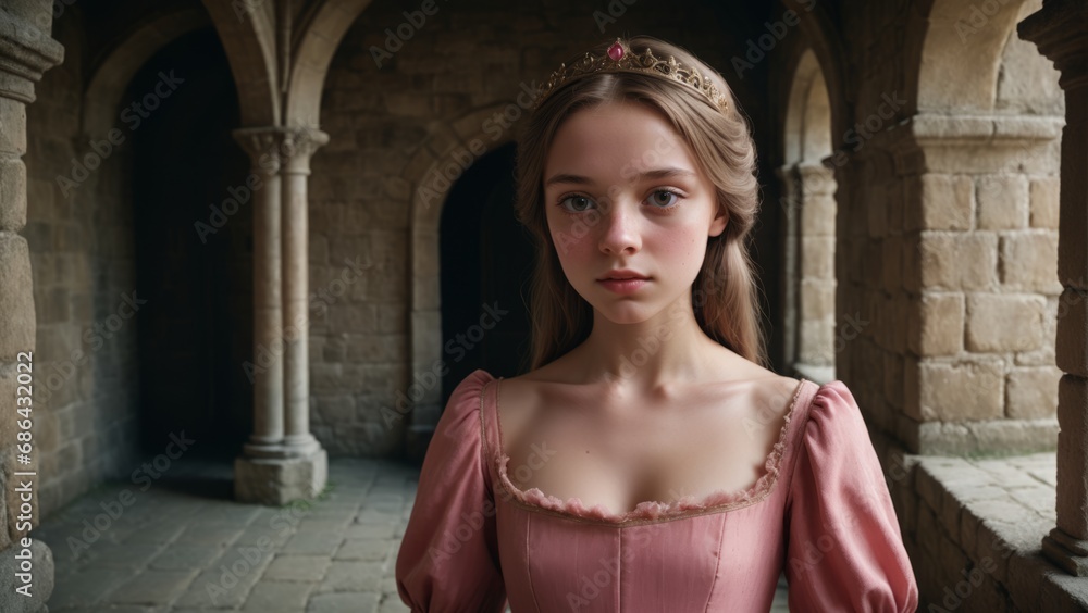 Fototapeta premium Portrait of a princess in a castle