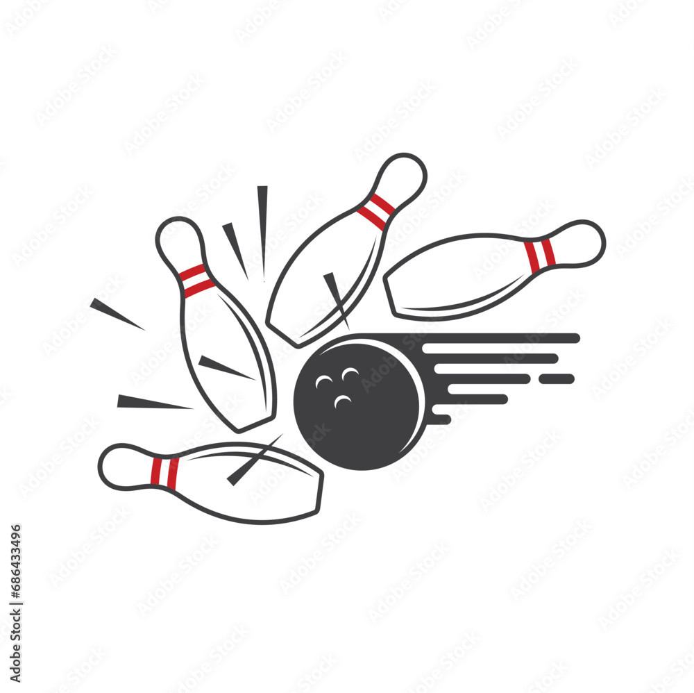 illustration of bowling, indoor sports, vector art. illustration of bowling, indoor sports, vector art.