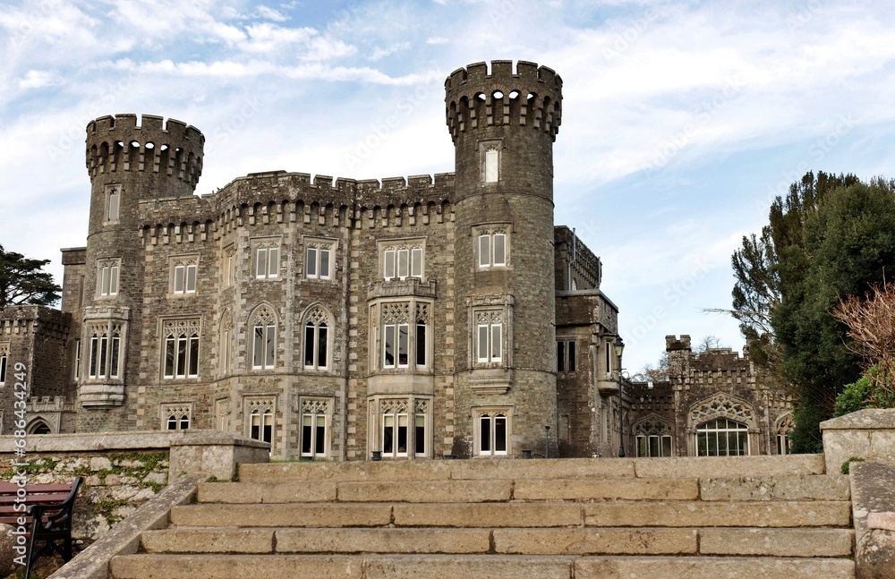 Castle in Co Wexford, Ireland. Johnstown Castle is a medieval castle.
