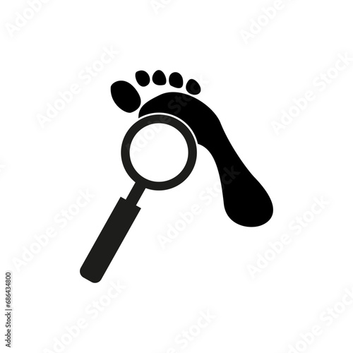 Footprint magnifying glass icon. Vector illustration. EPS 10.