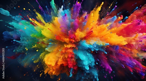 A Multicolored Paint Splatters Extravaganza  Vibrant Kaleidoscope  colorful  abstract  color  abstract background.