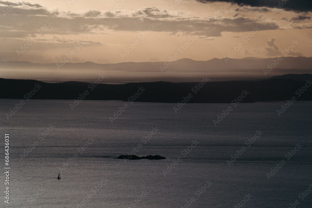Sunset views from Mt. Erie on Fidalgo Island in Washington Sunset views from Mt. Erie on Fidalgo Island in Washington