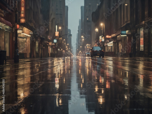 Wet Streets in the Cityscape