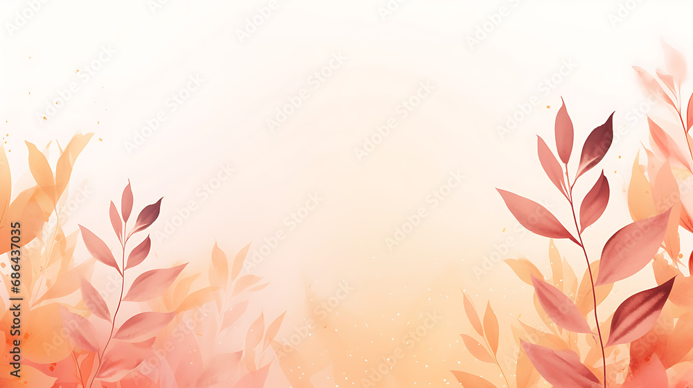 Autumn background watercolor illustration soft and pastel color use for invitation or banner AI Image Generative