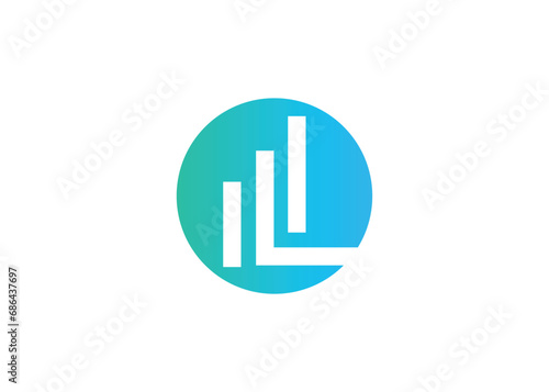 Modern letter L growth logo design vector template