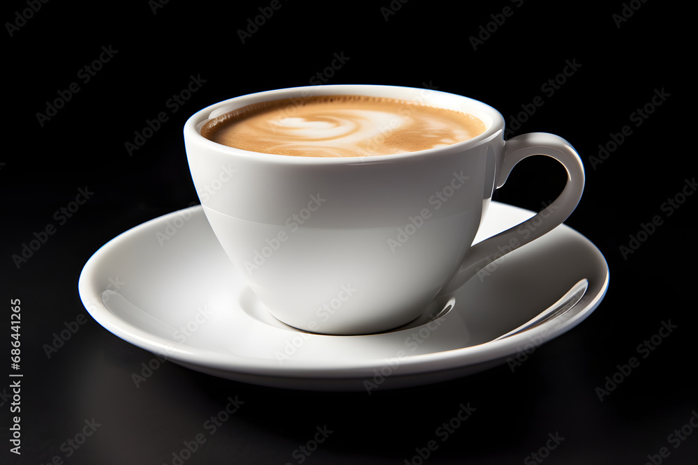 Fototapeta premium Cup of coffee on black background.