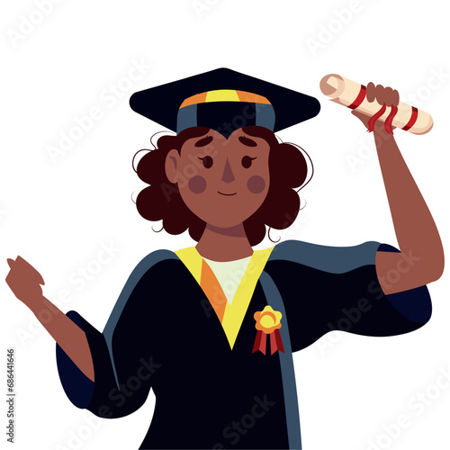 graduation event girl with diploma