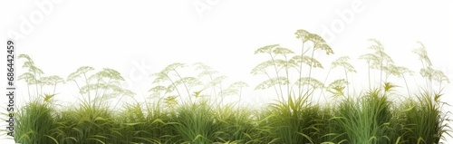 Meadow grassy shapes nature cut out backgrounds 3d rendering  Generative AI 