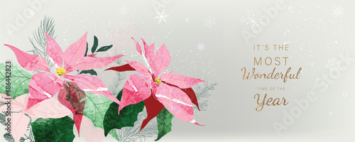 Merry Christmas and Happy New Year. Vector illustrations for background, greeting card, Happy Holidays, season's greeting