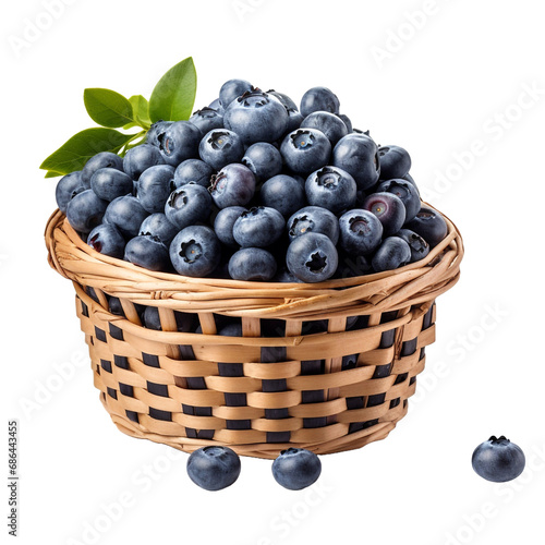 Wallpaper Mural Blueberries in wicker basket isolated on transparent background Torontodigital.ca
