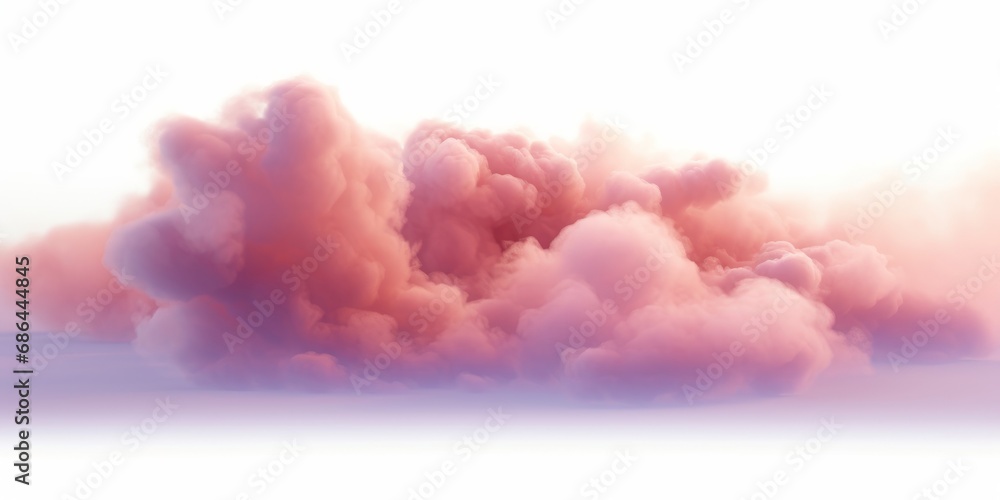 Evening soft clouds abstract on transparency backgrounds 3d rendering, Generative AI 