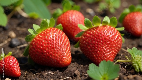 strawberries on the grass