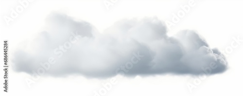 Natural soft cloudscape fluffy 3d illustration on white backgrounds, Generative AI 