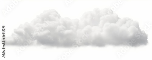 Natural soft cloudscape fluffy 3d illustration on white backgrounds, Generative AI 