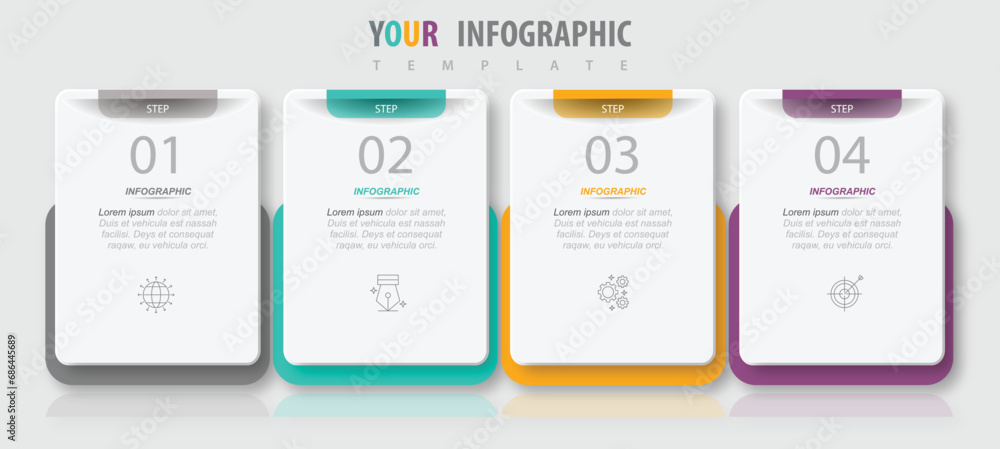 Modern abstract infographics with four steps or processes elements. business concept. illustration. Modern abstract infographics with four steps or processes elements. business concept. illustration.