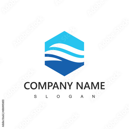 Abstract Wave and Wind logo