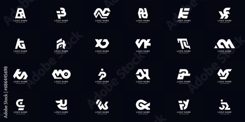 Collection full set abstract combine letter a - z monogram logo design
