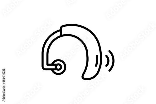 hearing aid icon. icon related to disability and disability symbol . line icon style. Simple vector design editable photo