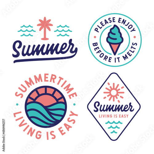 set of Summer Badge vector