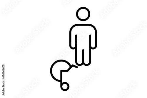 invisible disability icon. icon related to disability and disability symbol . line icon style. Simple vector design editable