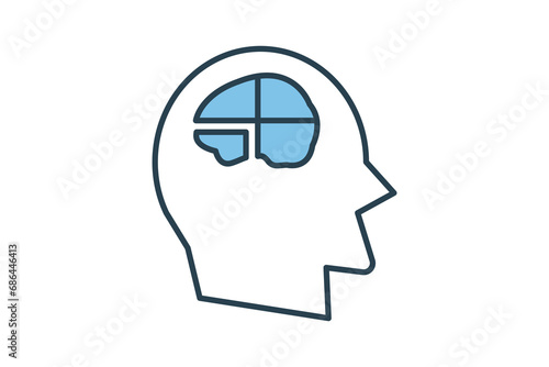 intellectual disability icon. icon related to disability and disability symbol . flat line icon style. Simple vector design editable