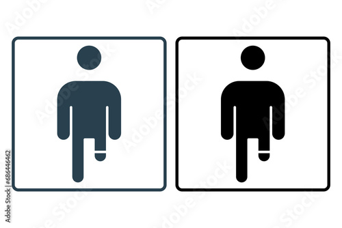 amputee icon. icon related to disability and disability symbol . solid icon style. Simple vector design editable