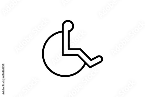 wheelchair icon. icon related to disability and disability symbol . line icon style. Simple vector design editable