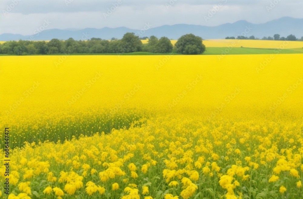 rapeseed field in spring