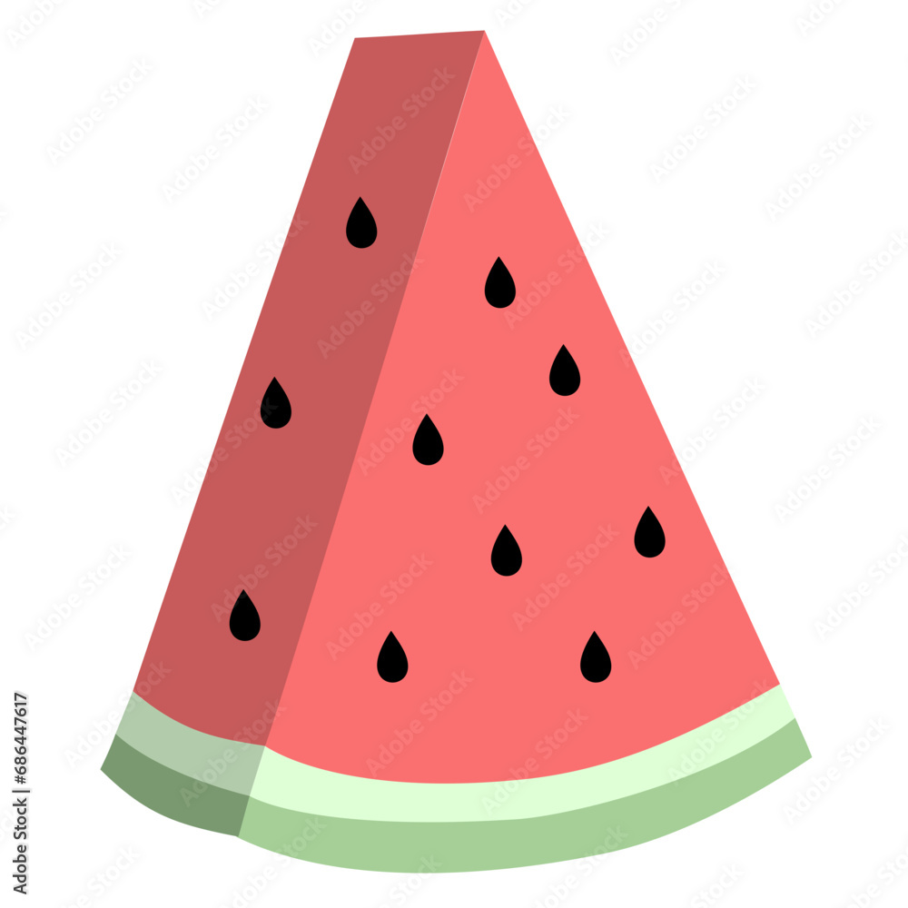 A Slice of Watermelon Flat Icon Vector Illustration A Slice of Watermelon Flat Icon Vector Illustration