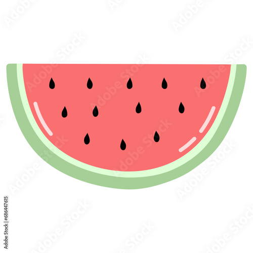 Watermelon flat Icon Vector Illustration 