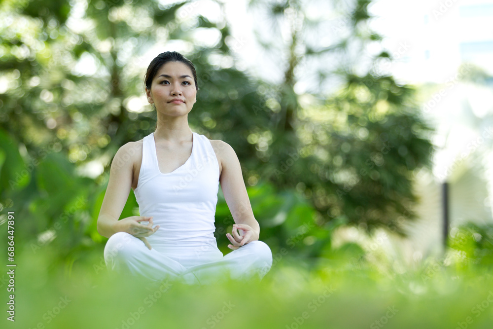 Woman performing yoga