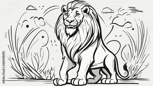 Lion carton character with formal dress vector image. Illustration of cute lion design graphic on the white background