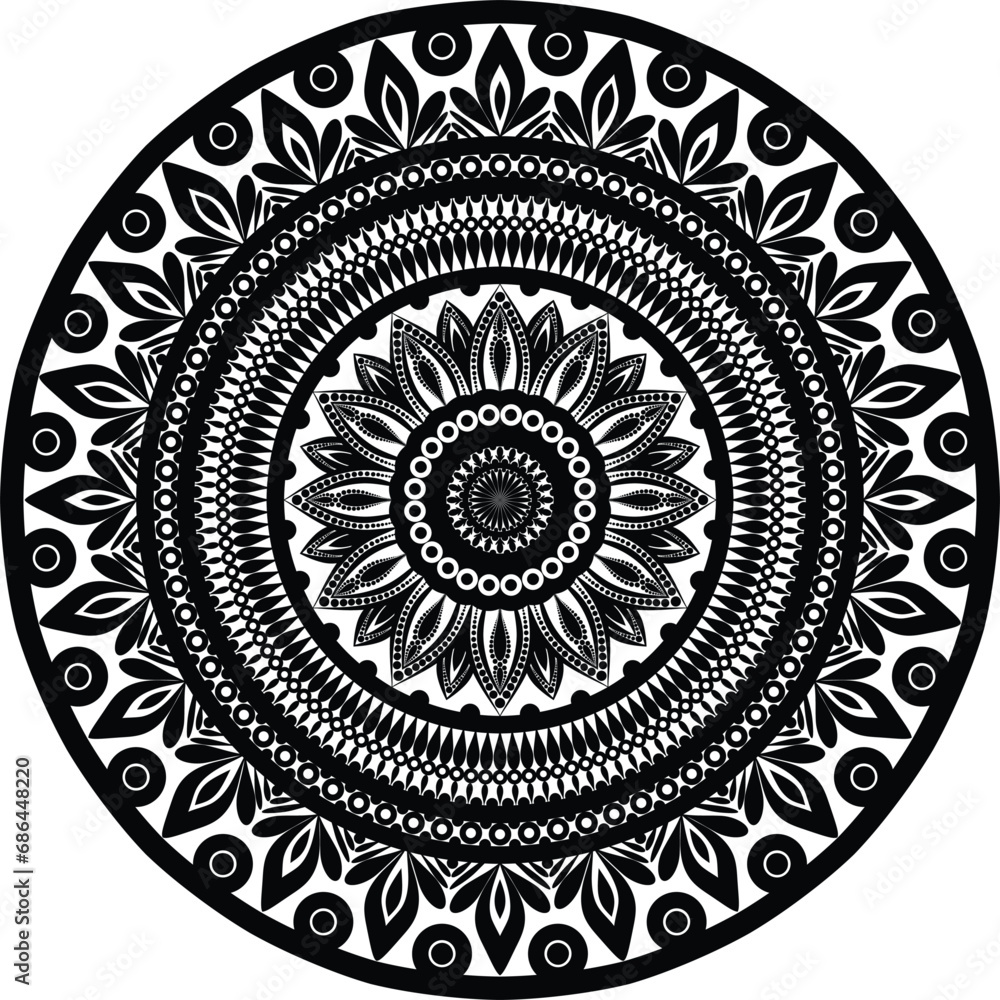 Beautiful floral pattern mandala art isolated on a white background ...