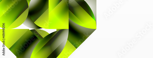 Serene gradient template. Circles and triangles mingle in minimalist perfection. Gentle fusion of forms and hues creates balanced yet captivating backdrop, embodying modern sophistication