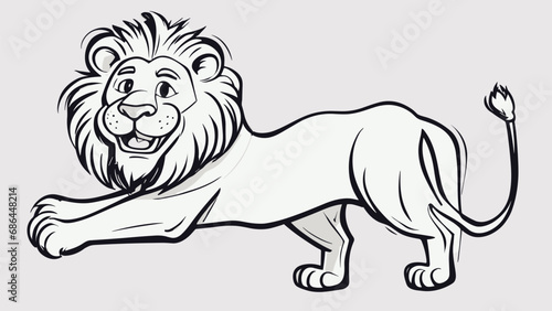 Lion carton character with formal dress vector image. Illustration of cute lion design graphic on the white background
