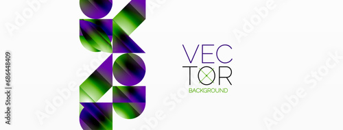 Serene gradient template. Circles and triangles mingle in minimalist perfection. Gentle fusion of forms and hues creates balanced yet captivating backdrop, embodying modern sophistication