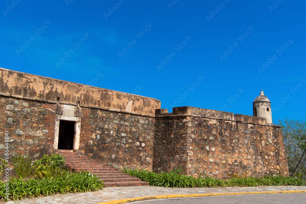 Obraz premium Castillo Santa Rosa (Santa Rosa Castle), historic fort in La Asuncion, Isla Margarita, Venezuela stock photo