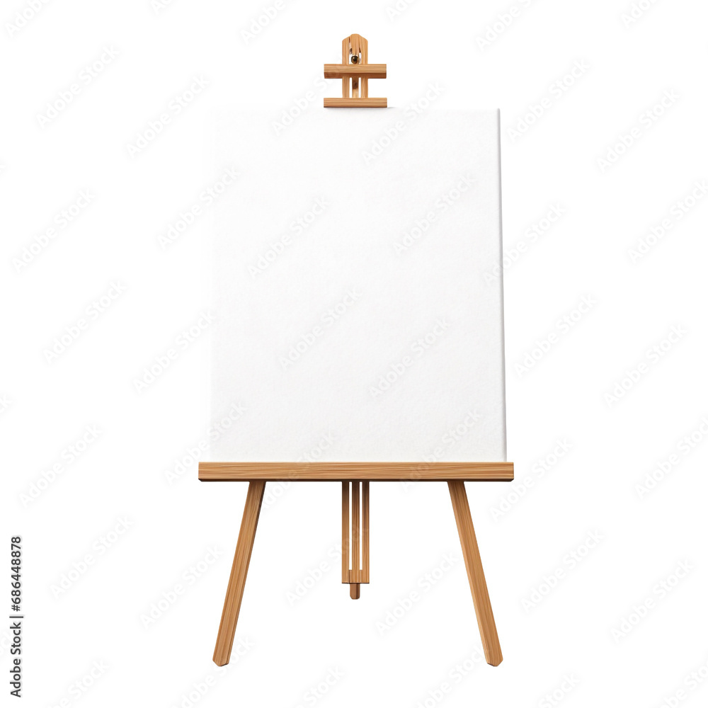 Canvas and easel photograph isolated on transparent background Canvas and easel photograph isolated on transparent background