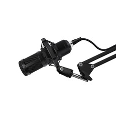 Professional studio podcast microphone on transparent background PNG