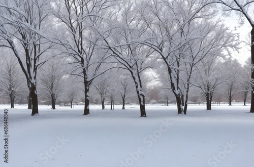 snow covered trees © mudasir