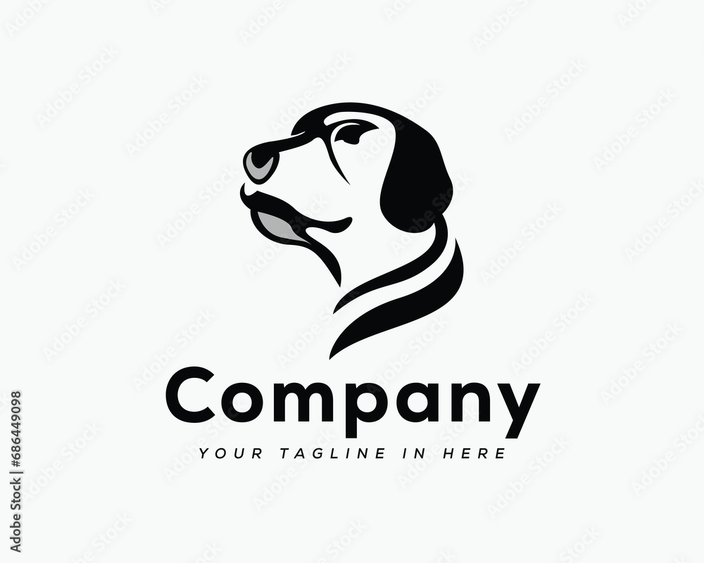 abstract power elegant dog head logo design template illustration inspiration abstract power elegant dog head logo design template illustration inspiration