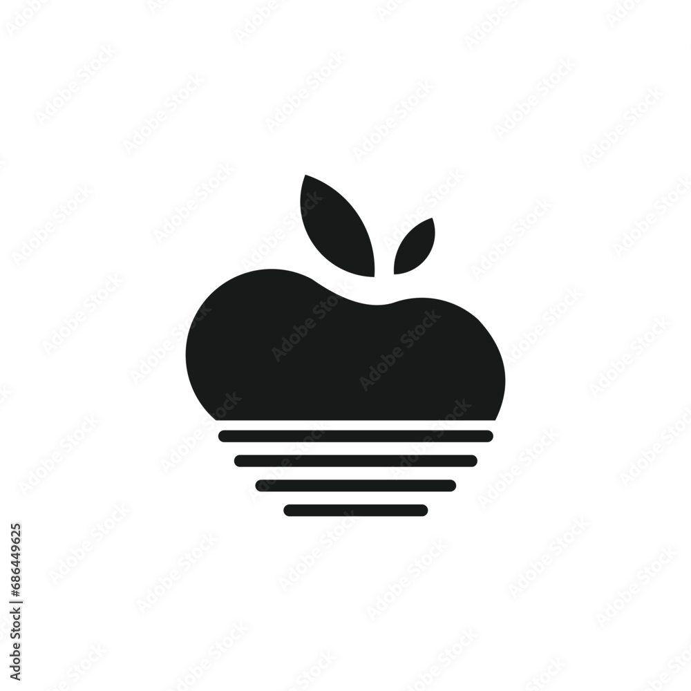 Fruit icon. Apple Flat illustration vector icon for web design Fruit icon. Apple Flat illustration vector icon for web design