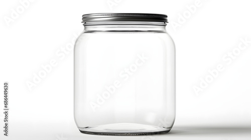 An empty glass jar AI generative