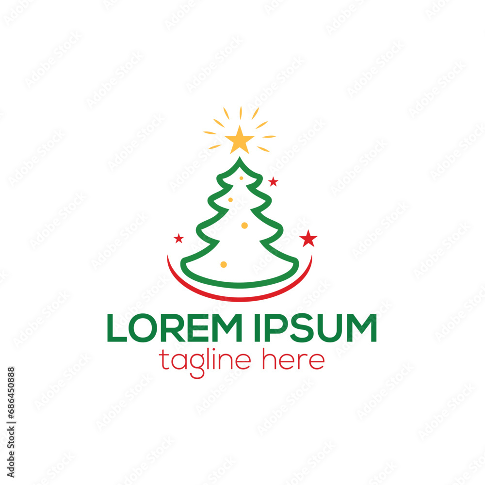Christmas tree logo concept isolated vector template illustration for business and company Christmas tree logo concept isolated vector template illustration for business and company
