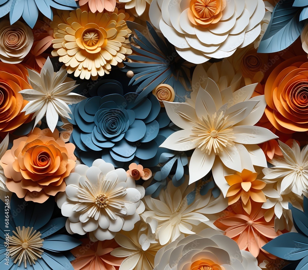 Perfect 3d seamless flowery floral Pattern for digital products, tumbler, digital paper, wallpaper ai generative Perfect 3d seamless flowery floral Pattern for digital products, tumbler, digital paper, wallpaper ai generative